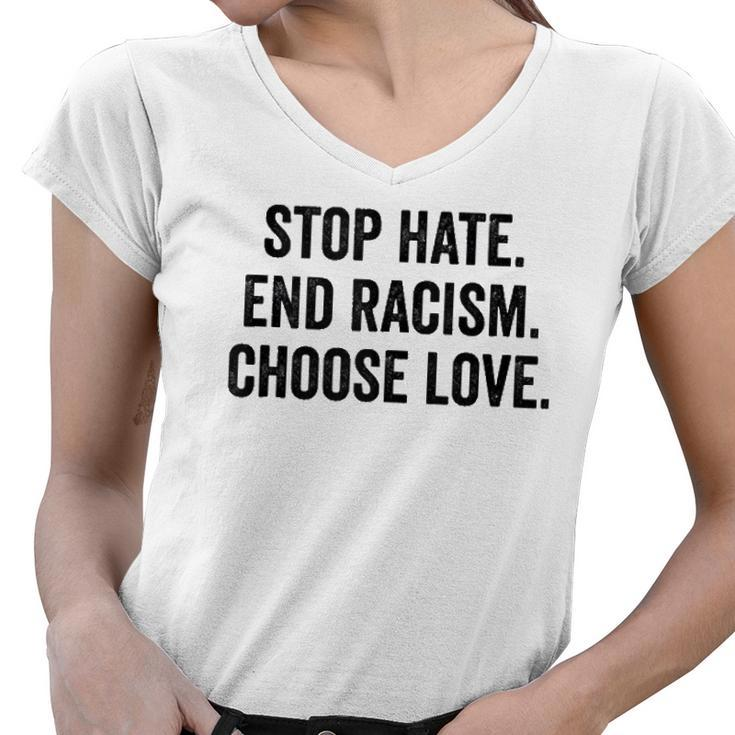 Choose Love Buffalo - Stop Hate End Racism Choose Love  Women V-Neck T-Shirt
