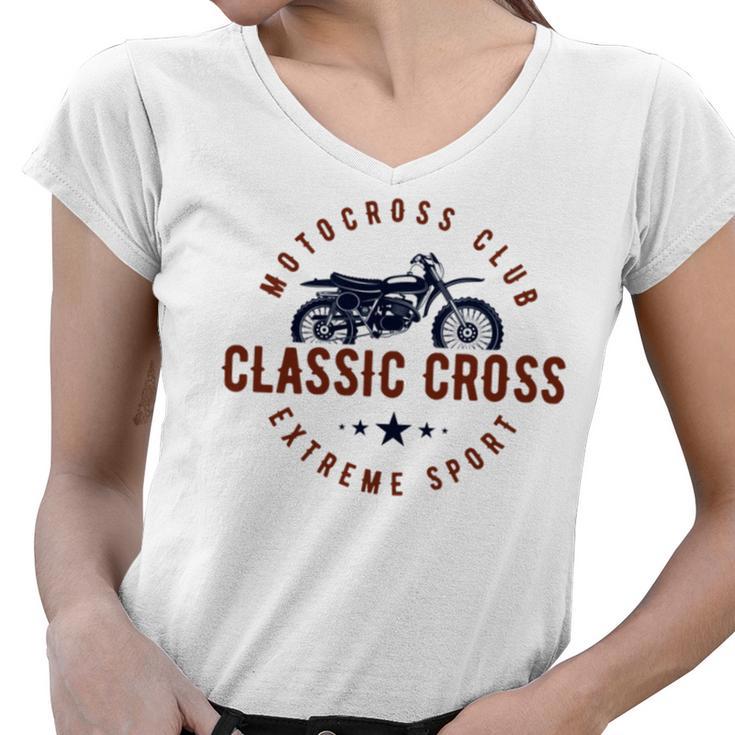 Classic Motor Cross Club  Women V-Neck T-Shirt