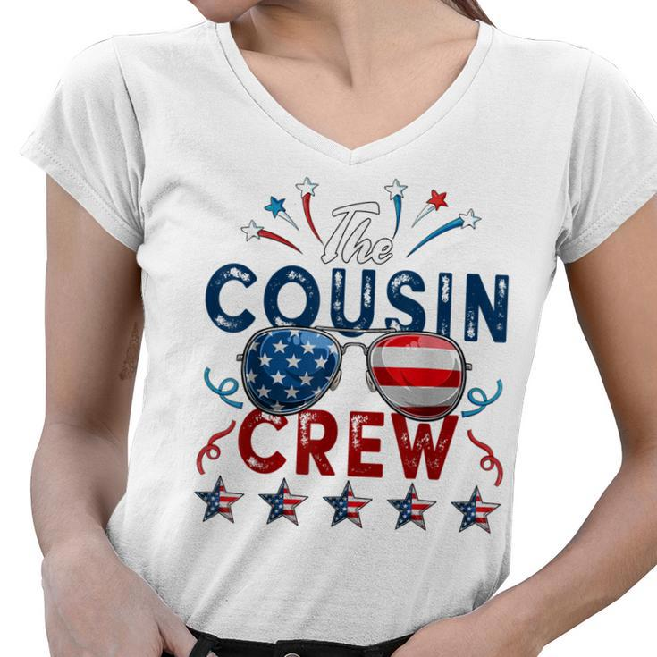 Cousin Crew 4Th Of July Patriotic American Family Matching  V3 Women V-Neck T-Shirt