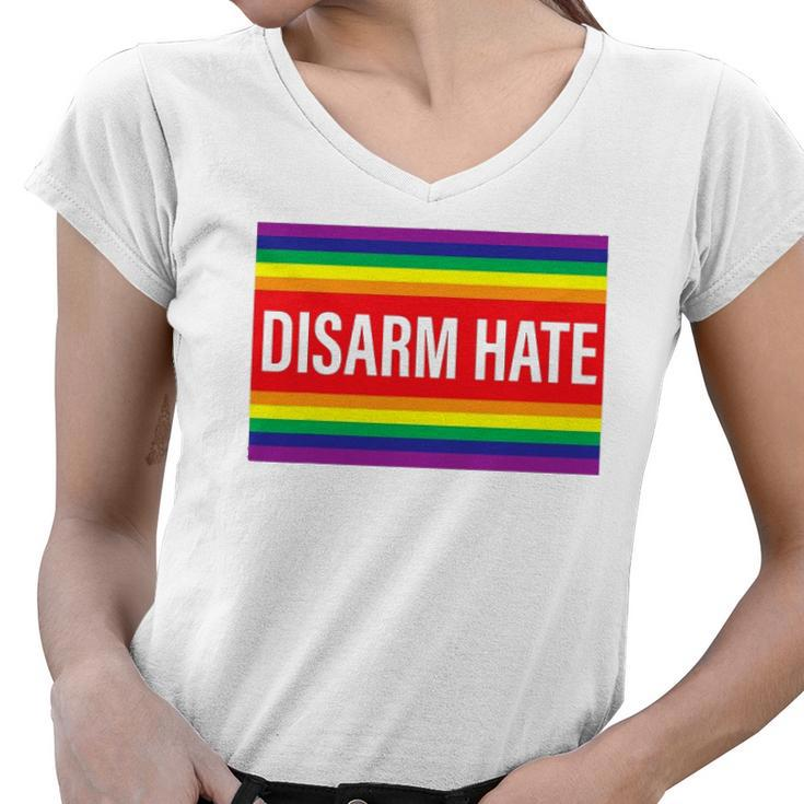 Disarm Hate Lgbtq Pride Protect Trans Students Not Afraid Women V-Neck T-Shirt