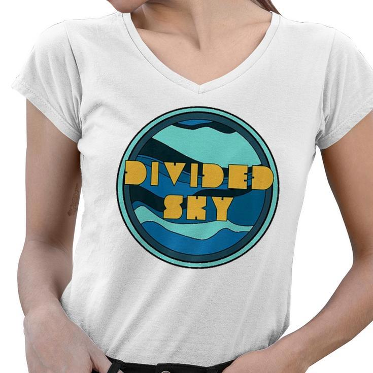 Divided Sky Indoor And Outdoor Dining Women V-Neck T-Shirt