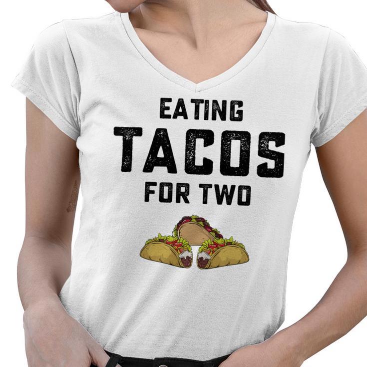 Eating Tacos For Two Women V-Neck T-Shirt