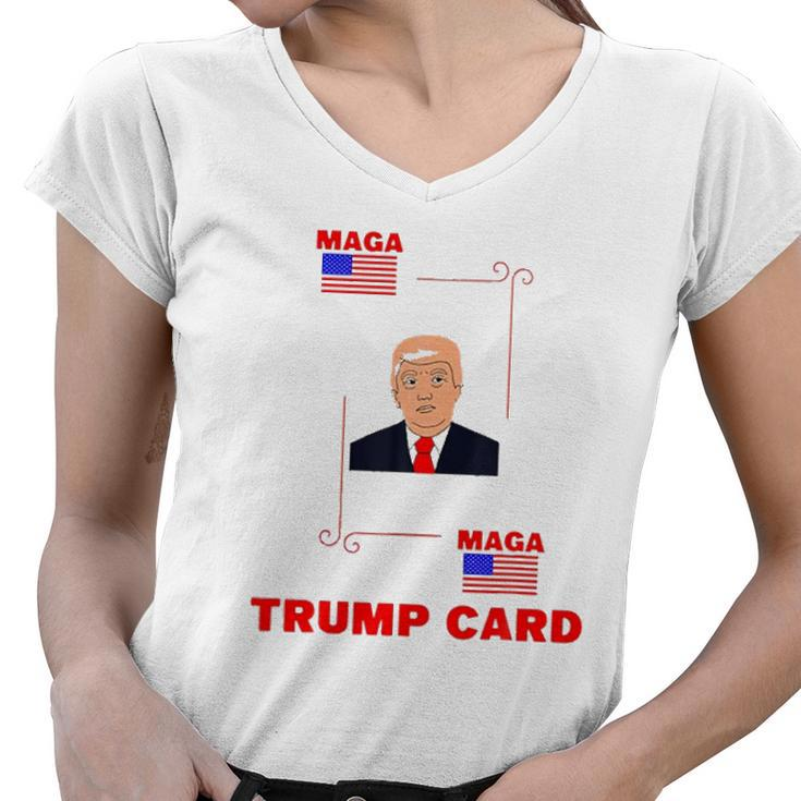 Election 2024 Ace Of Trump Card Maga Political Women V-Neck T-Shirt