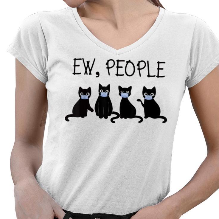 Ew People Meowy Cat Lovers 209 Shirt Women V-Neck T-Shirt