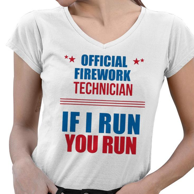 Funny 4Th Of July S Official Firework Technician Women V-Neck T-Shirt