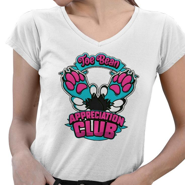Furry Fursona Fandom Toe Beans Toe Bean Appreciation Club Women V-Neck T-Shirt