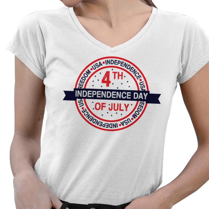 Happy 4Th Of July Usa Freedom Women V-Neck T-Shirt