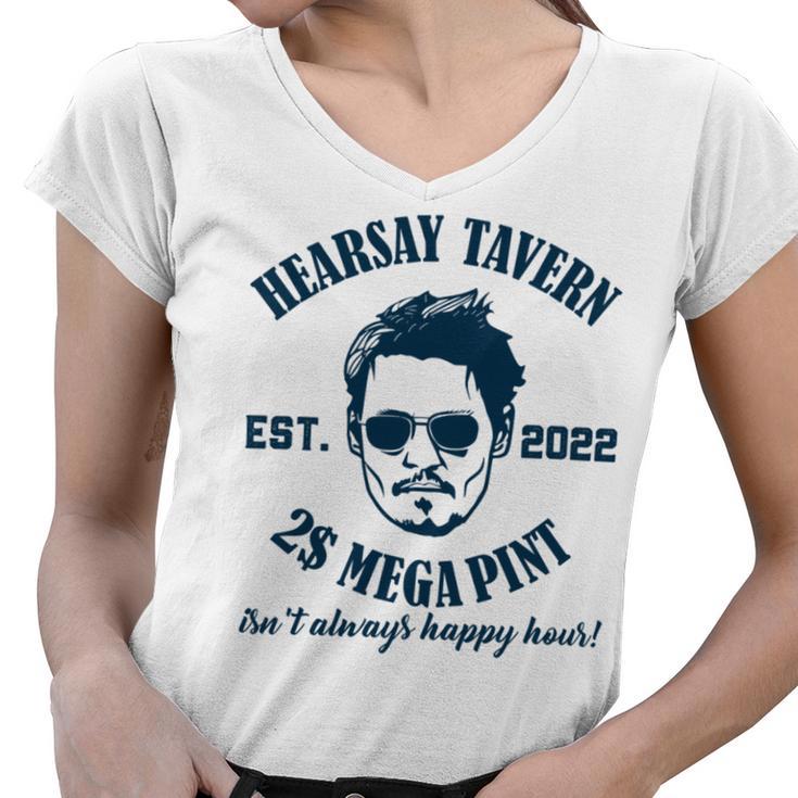 Hearsay Tavern  Est 2022  Mega Pint  Isnt Always Happy Hour Women V-Neck T-Shirt