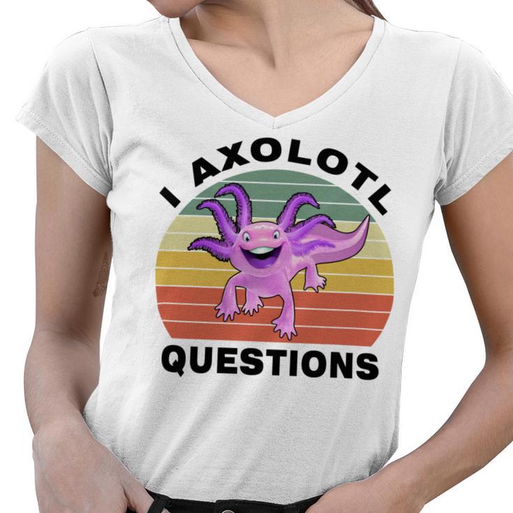 I Axlotl Questions Cute Axlotl V2 Women V-Neck T-Shirt