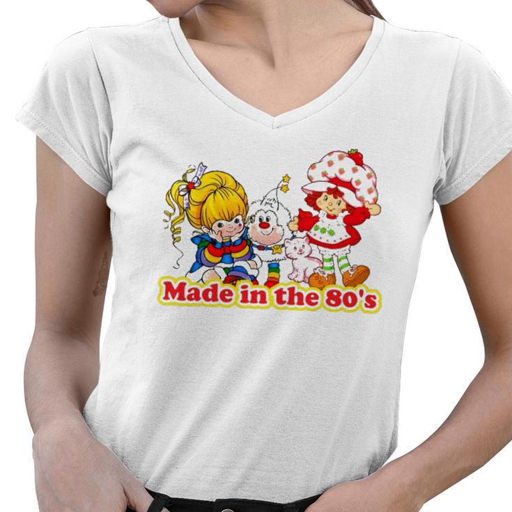 Made In The 80S Baby Retro Vintage Nostalgia Birth Year 1980S Women V-Neck T-Shirt
