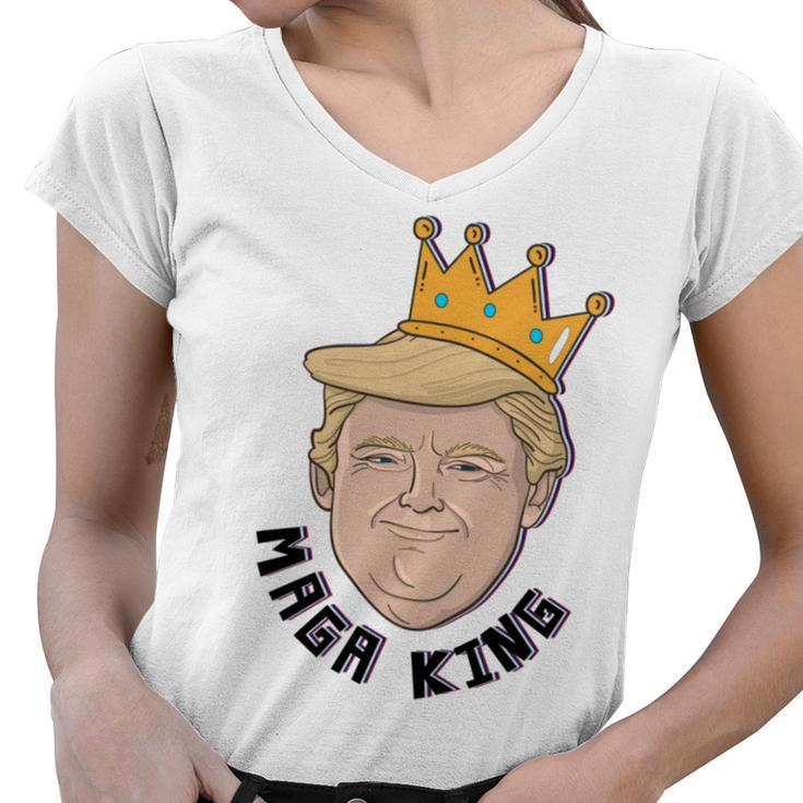 Maga King Donald Trump Meme Women V-Neck T-Shirt