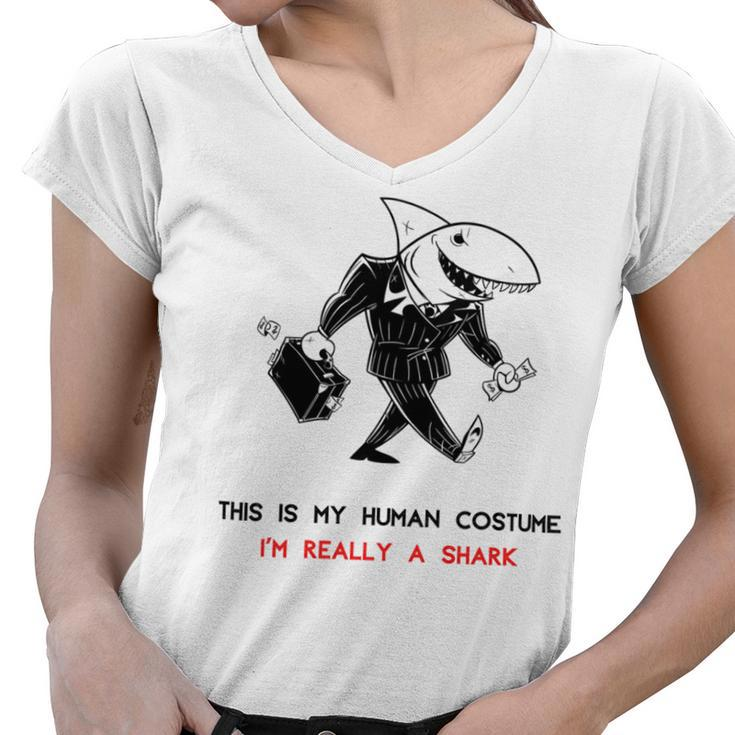 Money Shark Women V-Neck T-Shirt
