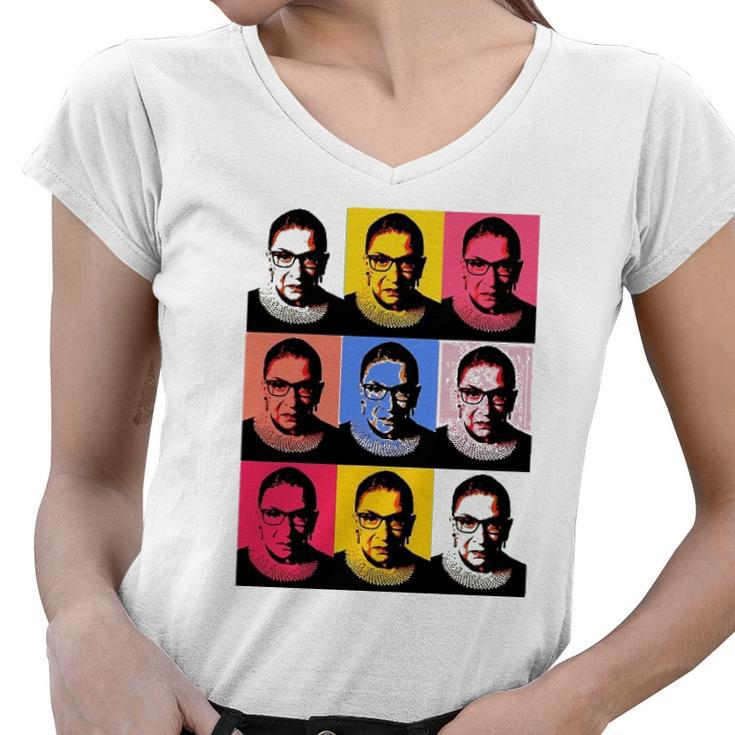 Notorious Rbg - Ruth Bader Ginsburg Pop Art Women V-Neck T-Shirt