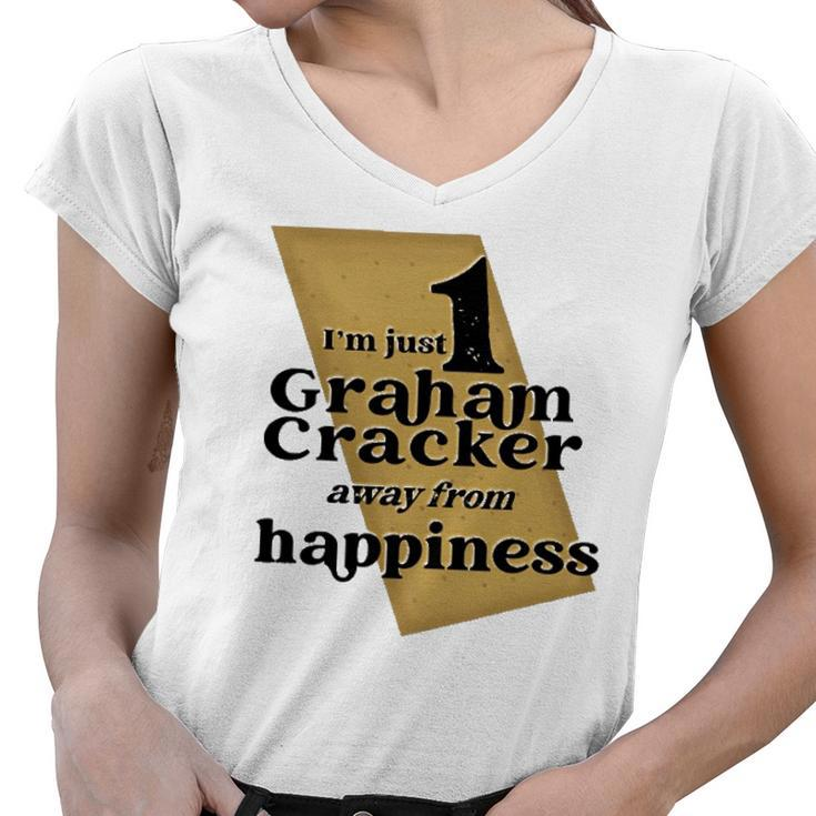 One Graham Cracker Happiness Graham Cracker Lover Gift Women V-Neck T-Shirt