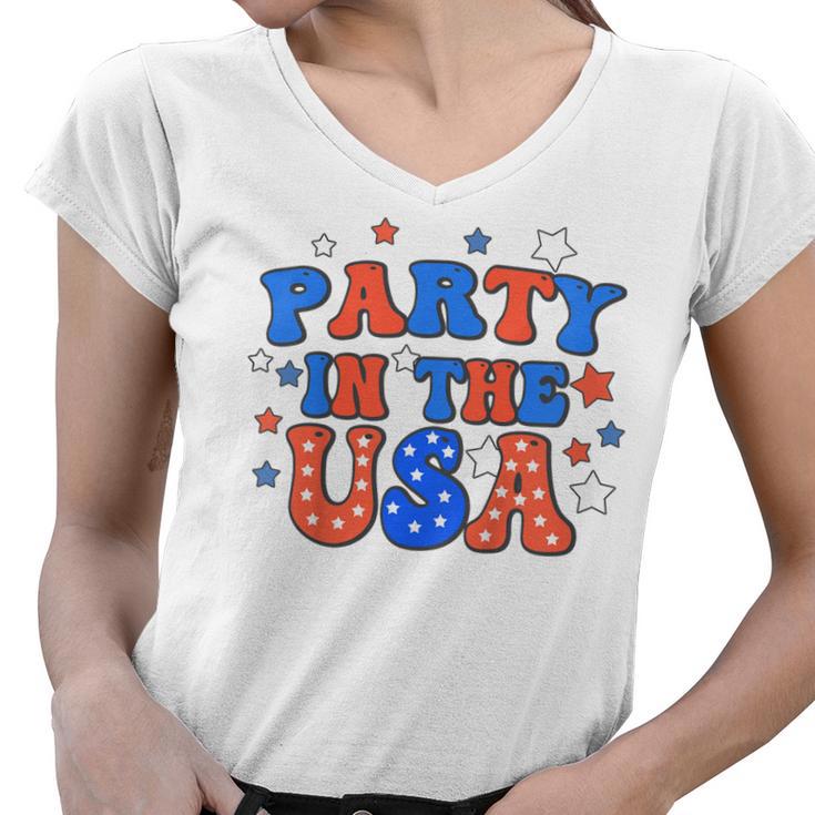 Party In The Usa 4Th Of July Independence Day  Women V-Neck T-Shirt