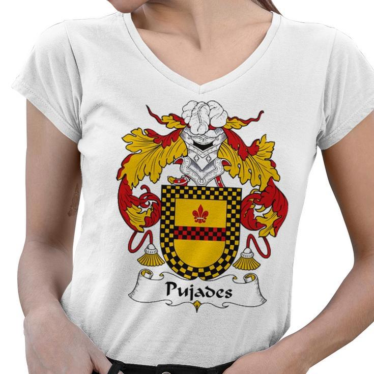 Pujades Coat Of Arms   Family Crest Shirt Essential T Shirt Women V-Neck T-Shirt