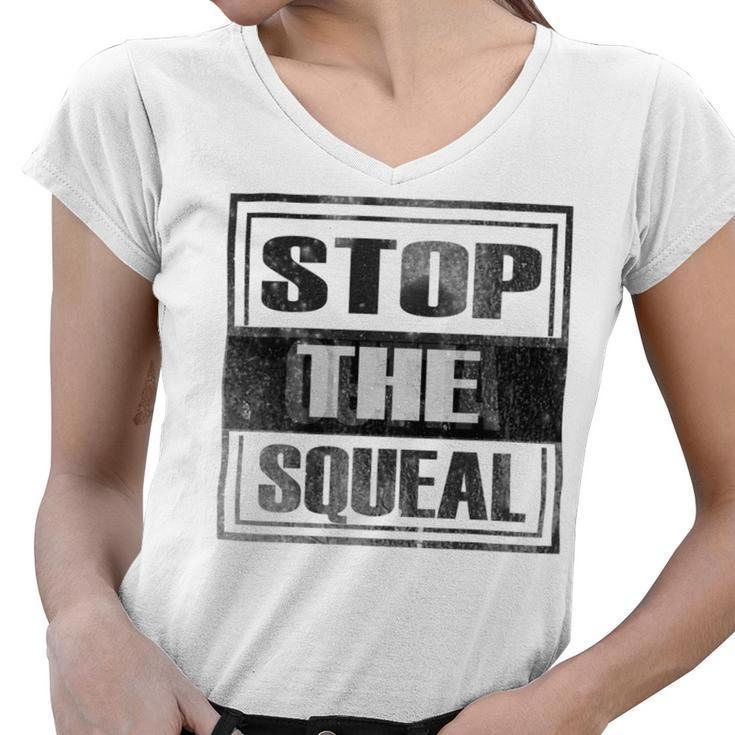 Stop The Squeal - Trump Lost Get On With Running The Country Women V-Neck T-Shirt