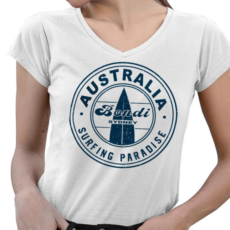 Surfing Paradise Bondi Sydney Australia Women V-Neck T-Shirt