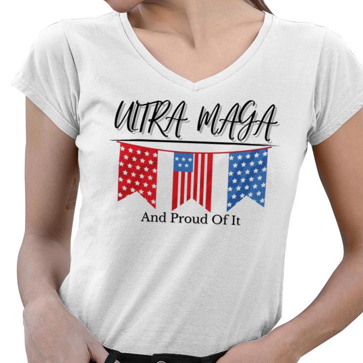 Ultra Maga And Proud Of It V15 Women V-Neck T-Shirt