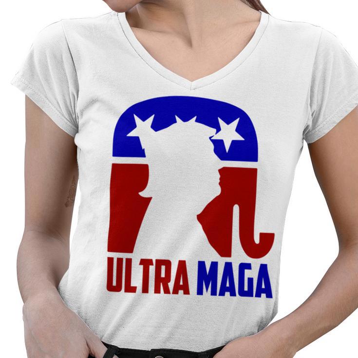 Ultra Maga And Proud Of It   V2 Women V-Neck T-Shirt