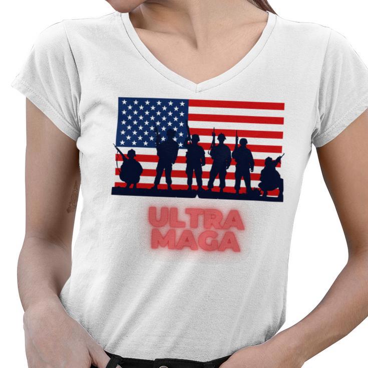 Ultra Maga And Proud Of It V21 Women V-Neck T-Shirt