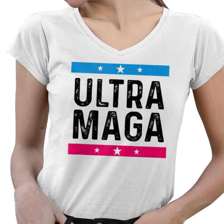Ultra Mega Patriotic Trump Republicans Conservatives  Women V-Neck T-Shirt