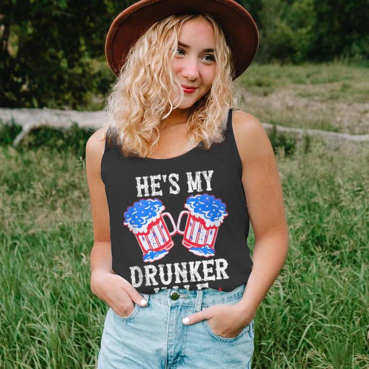 4Th Of July Matching Couple Hes Is My Drunker Half Unisex Tank Top