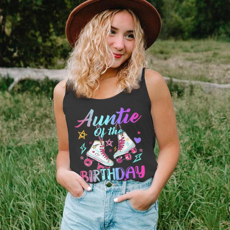 Auntie Of The Birthday Girl Rolling Birthday Roller Skates Unisex Tank Top