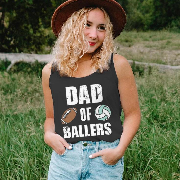 Dad Of Ballers Funny Football Volleyball Dad Unisex Tank Top