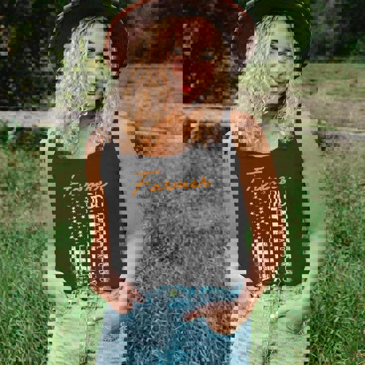 Mens Farmer Dad Like A Normal Dad Only Cooler Usa Flag Farming Tank Top