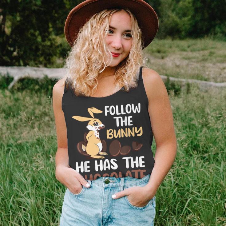 Follow The Bunny He Has Chocolate Unisex Tank Top