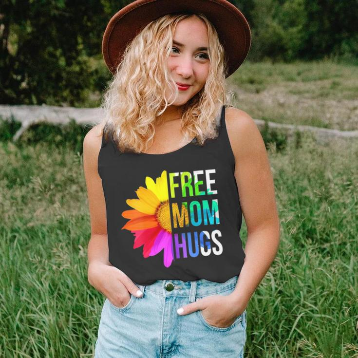 Womens Free Mom Hugs Gay Pride Lgbt Daisy Rainbow Flower Hippie Tank Top