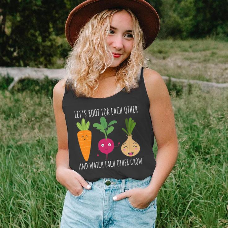 Funny Cute Lets Root For Each Other Vegetable Garden Lover Unisex Tank Top