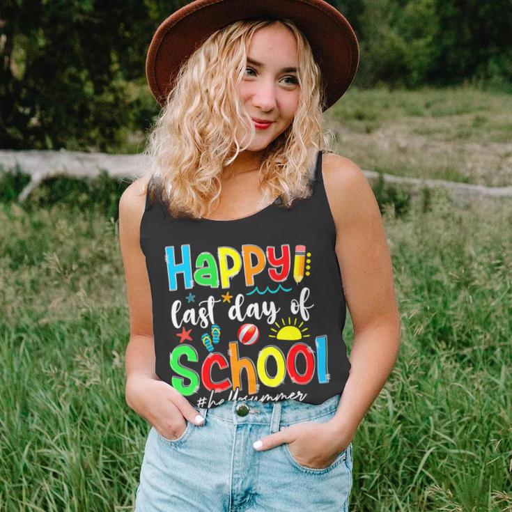 Funny Happy Last Day Of School Hello Summer Multicolored Unisex Tank Top