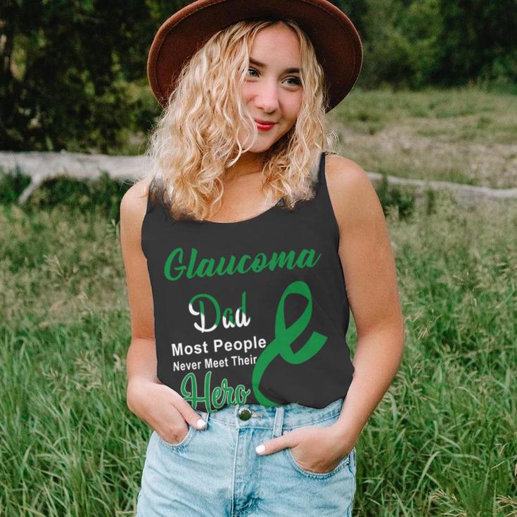 Glaucoma Dad Most People Never Meet Their Hero I Raised Mine Green Ribbon Glaucoma Glaucoma Awareness Unisex Tank Top