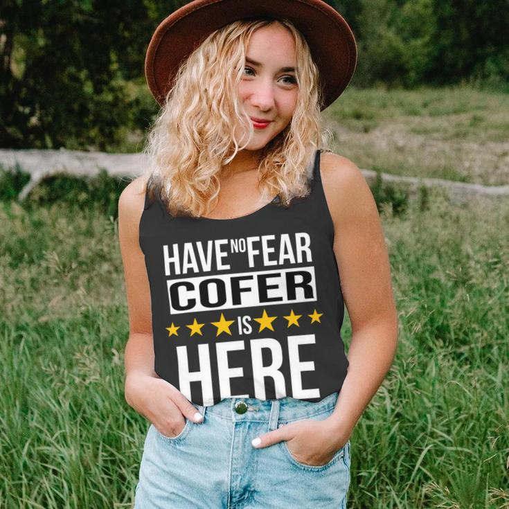 Have No Fear Cofer Is Here Name Unisex Tank Top
