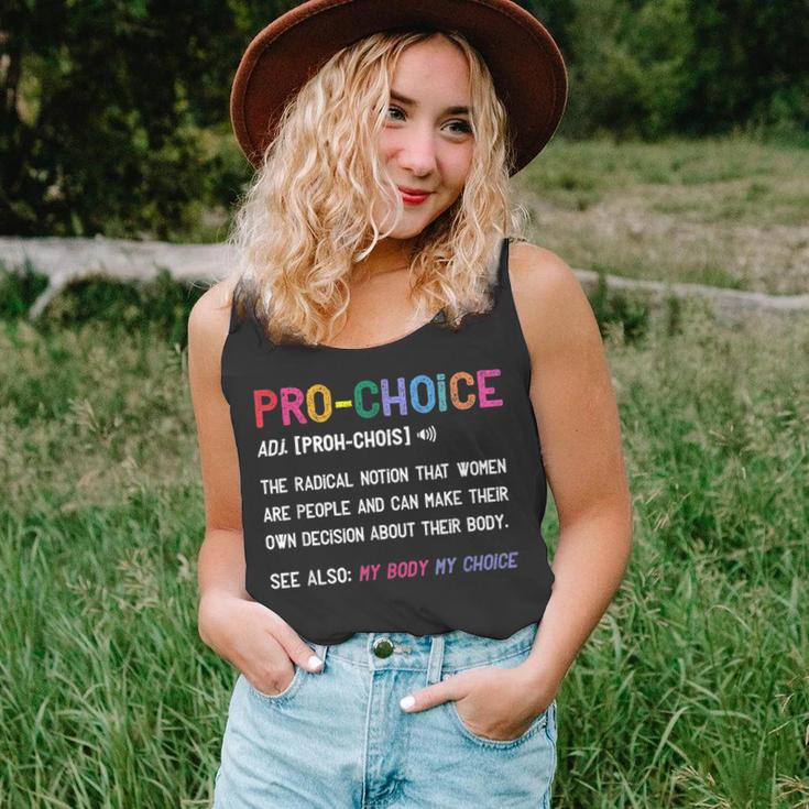 Pro Choice Definition Feminist Rights My Body My Choice V2 Unisex Tank Top