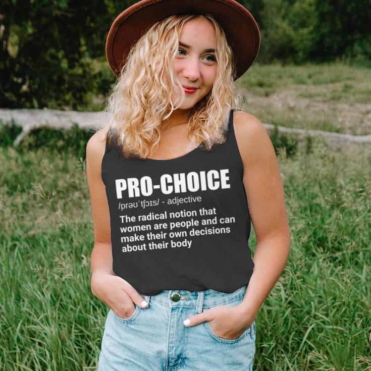 Pro Choice Definition Feminist Womens Rights My Choice Unisex Tank Top