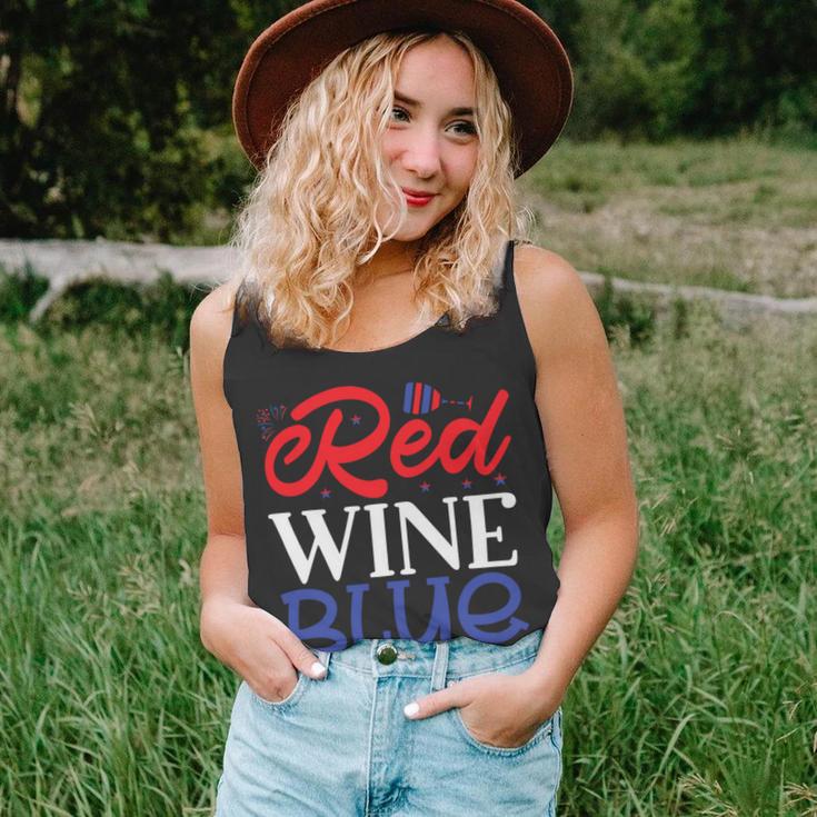 Red Wine Blue 4Th Of July Wine Red White Blue Wine Glasses V2 Unisex Tank Top