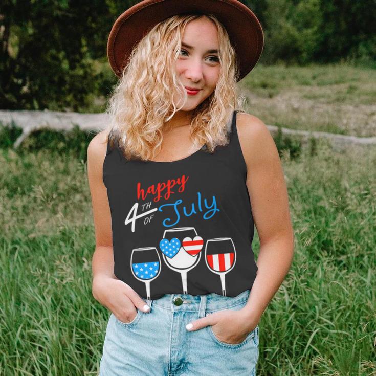 Red Wine Blue 4Th Of July Wine Red White Blue Wine Glasses V4 Unisex Tank Top