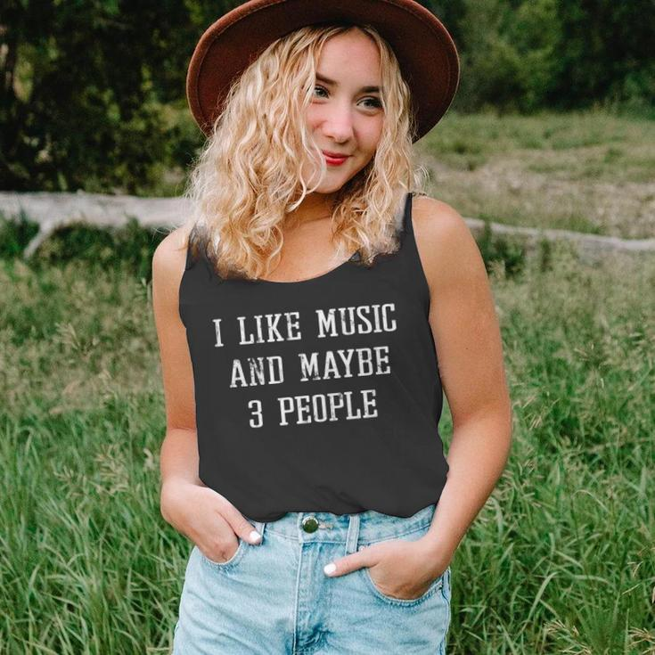 Vintage Funny Sarcastic I Like Music And Maybe 3 People Unisex Tank Top