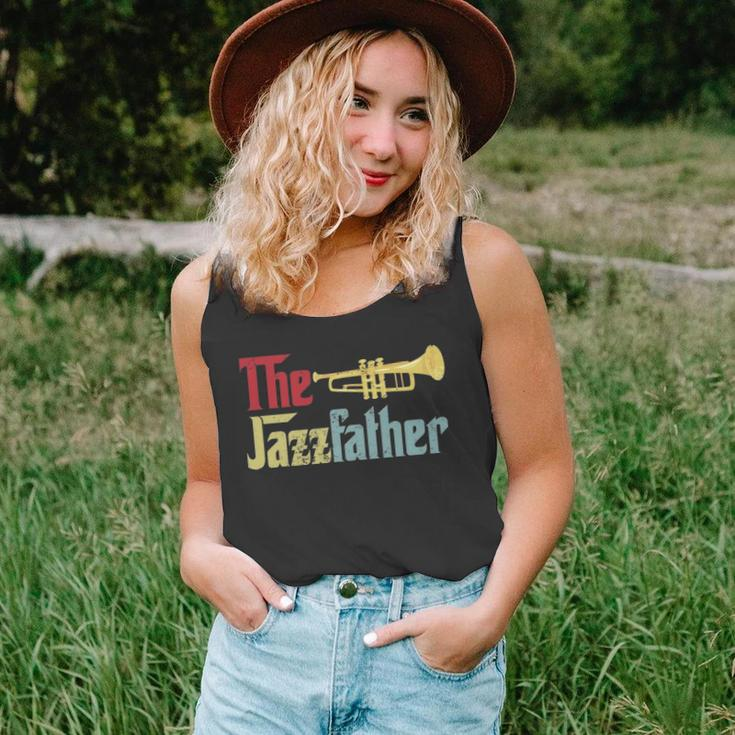 Vintage The Jazzfather Happy Fathers Day Trumpet Player Unisex Tank Top