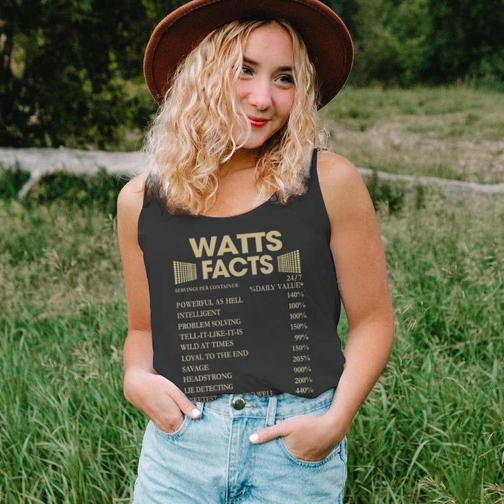 Watts Name Gift Watts Facts Unisex Tank Top