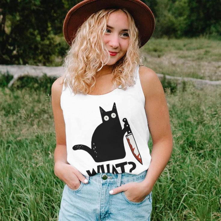 Cat What Murderous Black Cat With Knife Unisex Tank Top