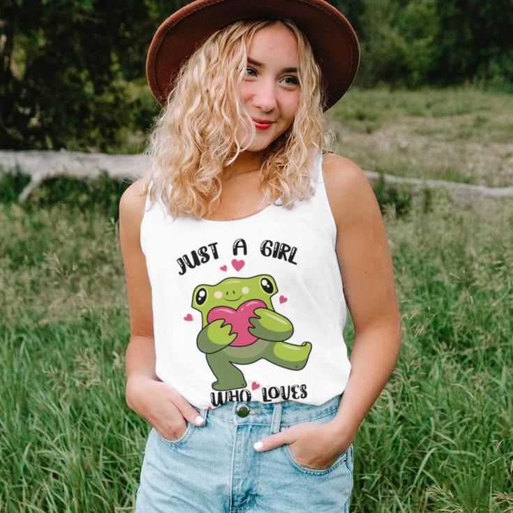 Cute Frog Just A Girl Who Loves Frogs Funny Frog Lover Gift For Girl Frog Lover Unisex Tank Top