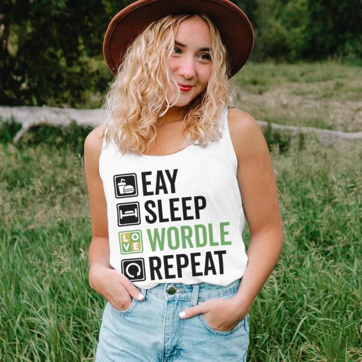 Eat Eat Sleep Wordle Repeat Wordle Lover Wordle Addict Unisex Tank Top