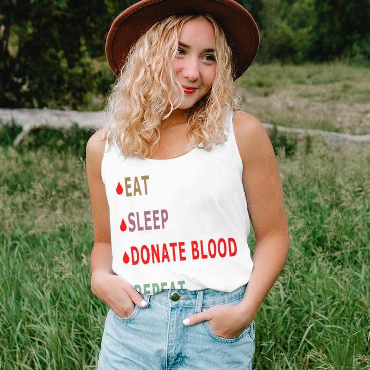 Eat Sleep Donate Blood Repeat Blood Donation Blood Donation Awareness Unisex Tank Top