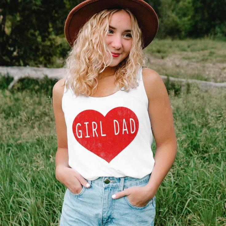 Girl Dad Heart Fathers Day Vintage Retro Unisex Tank Top