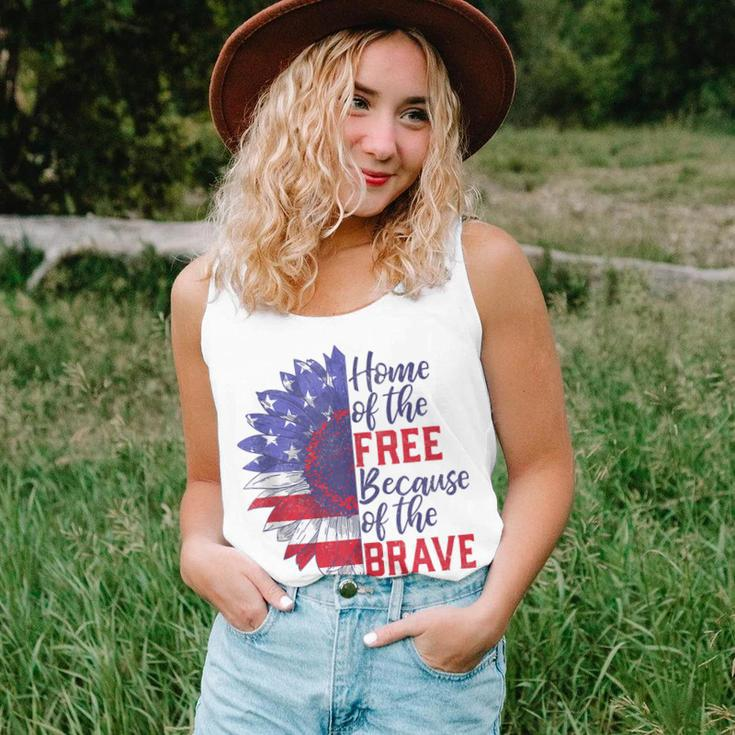 Home Of The Free Because Of The Brave Sunflower 4Th Of July Unisex Tank Top