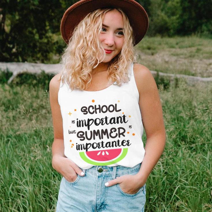 School Is Important But Summer Is Importanter Watermelon Design Unisex Tank Top